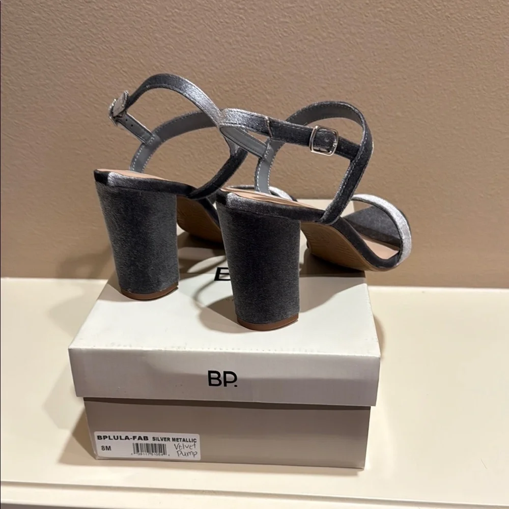 BP Women's Shimmering Silver Heeled Sandals $12 w/$25 purchase
